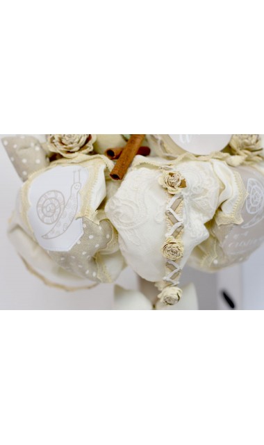 Lumanare de botez personalizata pentru baieti cu jucarie de plus melc, 65x4cm, Melc Melc Codobelc 5